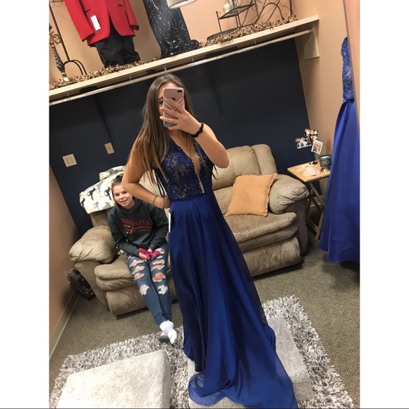 navy/royal blue prom dress - Picture 1 of 4
